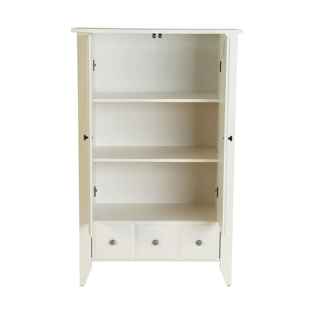 Classic Bedroom Armoire Wardrobe Cabinet in Soft White Wood Finish - Deals Kiosk