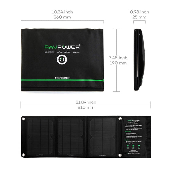 15-Watt Portable Folding Solar Panel Battery Charger for Phones Tables USB - Deals Kiosk