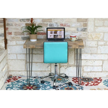 Rustic Distressed Pine Solid Writing Wood Desk - Made In USA - Deals Kiosk