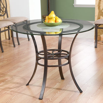 Round Glass Top Dining Table with Durable Metal Base - Deals Kiosk
