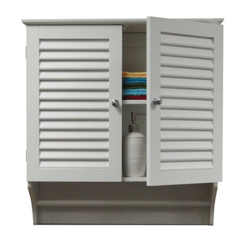 Wall Mounted Bathroom Cabinet with Shelves and Towel Bar in White - Deals Kiosk