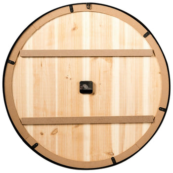 Round Wood 30-inch Roman Numeral Silent Wall Clock - Deals Kiosk