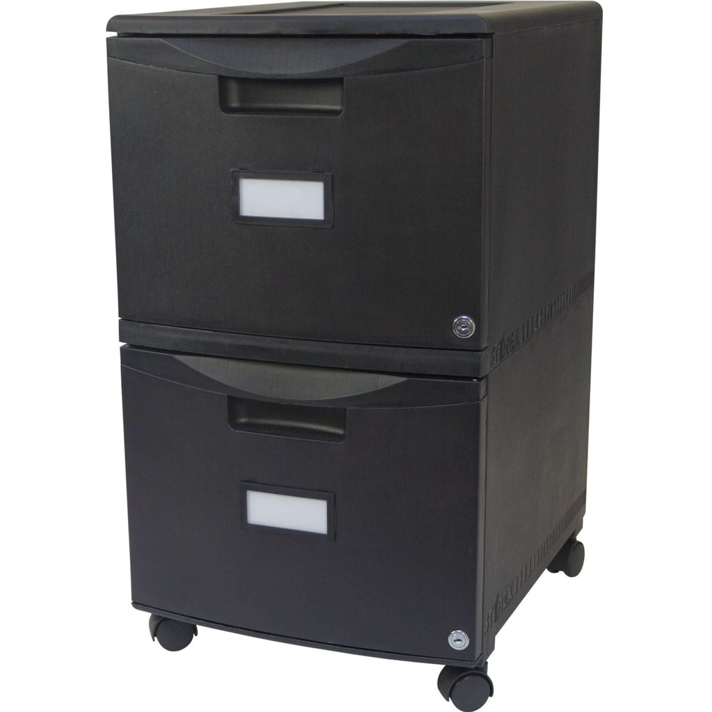 Black 2-Drawer Locking Letter/Legal size File Cabinet with Casters/Wheels - Deals Kiosk
