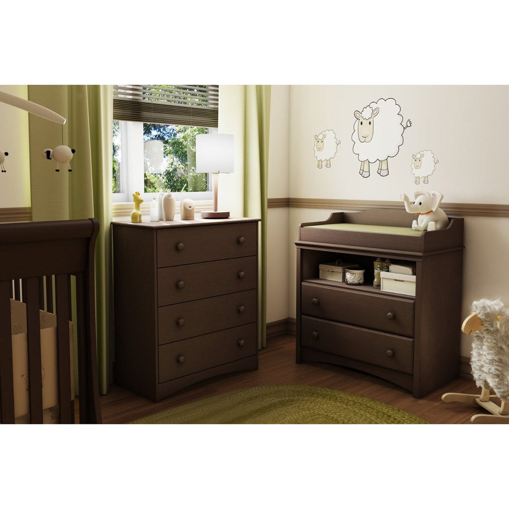 4 Drawer Child Bedroom Chest in Espresso Finish - Great for Nursery - Deals Kiosk