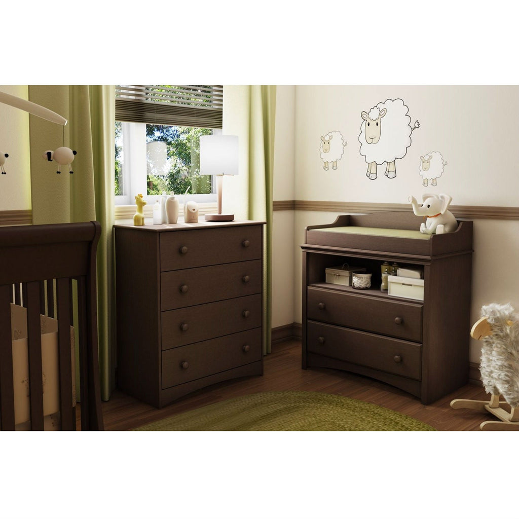 Baby Furniture 2 Drawer Diaper Changing Table in Espresso - Deals Kiosk