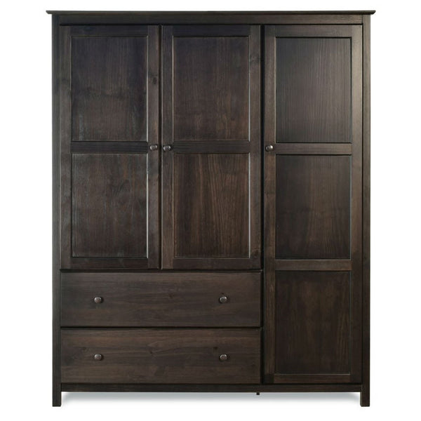 Espresso Wood Finish Bedroom Wardrobe Armoire Cabinet Closet - Deals Kiosk