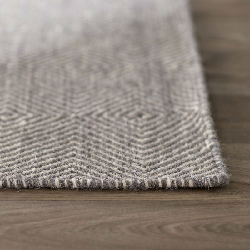 Gray 9' x 12' Flat Woven Hand Made Wool/Cotton Gray Area Rug - Deals Kiosk