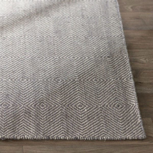 Gray 9' x 12' Flat Woven Hand Made Wool/Cotton Gray Area Rug - Deals Kiosk