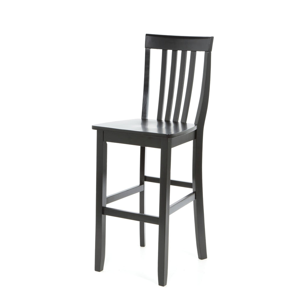 Set of 2 - 30-inch Solid Hardwood Bar Stools in Black Finish - Deals Kiosk