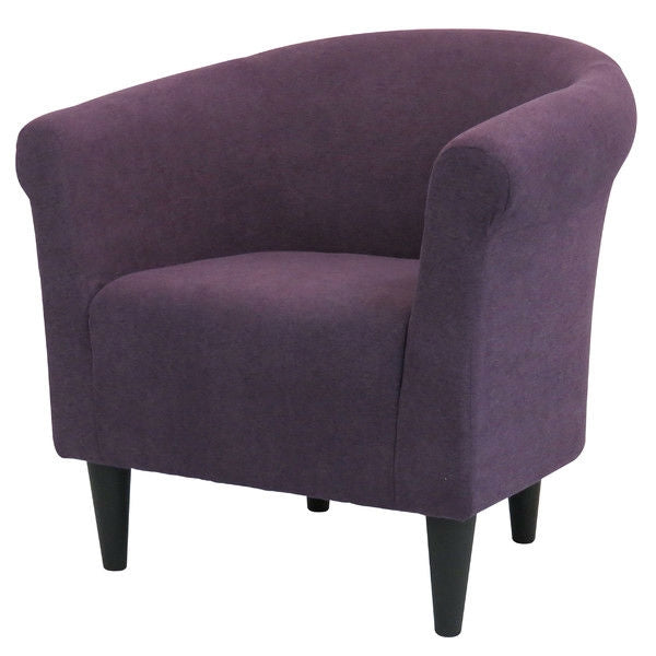 Contemporary Classic Upholstered Club Chair Accent Arm Chair in Eggplant Purple - Deals Kiosk