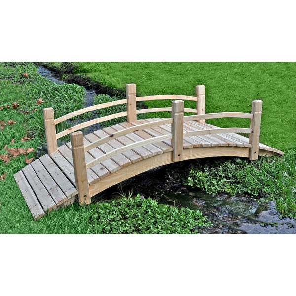 4-Ft Garden Bridge with Rails in Cedar Wood - Deals Kiosk