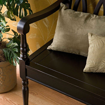 Indoor Accent Bench in Antique Black Wood Finish - Deals Kiosk