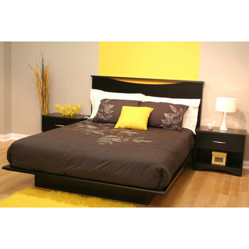 Full size Contemporary Platform Bed in Black Finish - Deals Kiosk