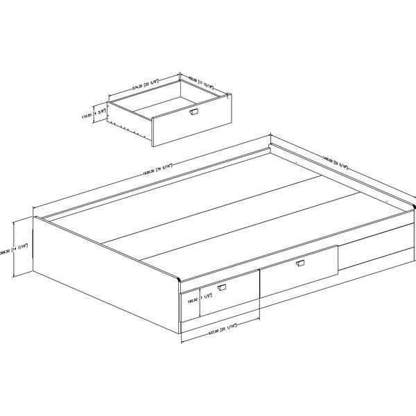 Full size Modern Platform Bed with 4 Storage Drawers - Deals Kiosk