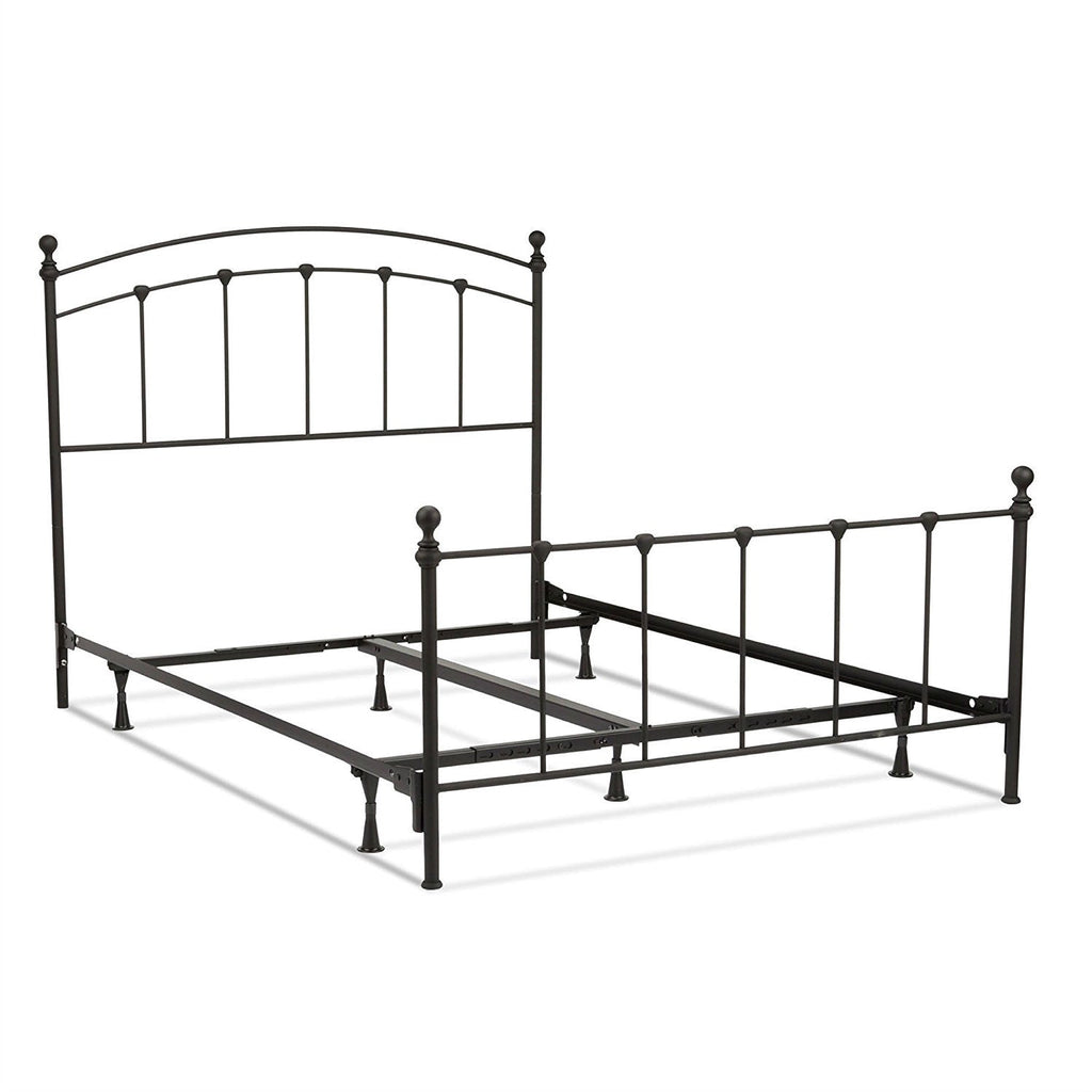 Full Complete Metal Bed Frame with Round Final Posts Headboard and Footboard
