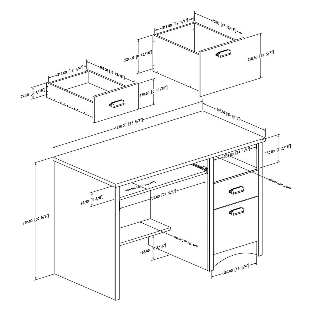 Home Office Work Desk Computer Desk with Keyboard Tray - Deals Kiosk