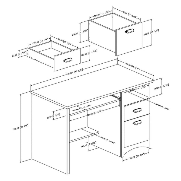 Home Office Work Desk Computer Desk with Keyboard Tray - Deals Kiosk