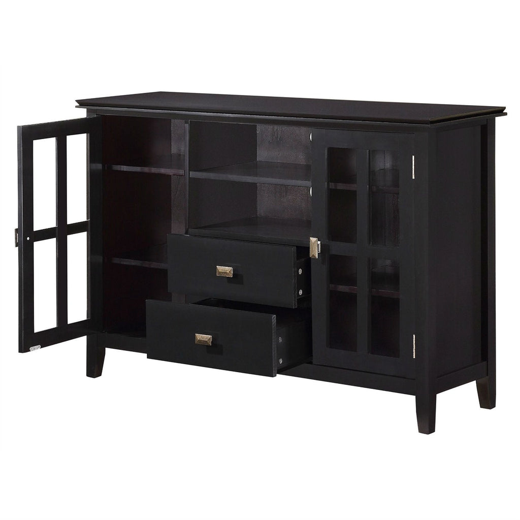 Black Solid Wood 35-inch High TV Stand for TV's up to 60-inch - Deals Kiosk