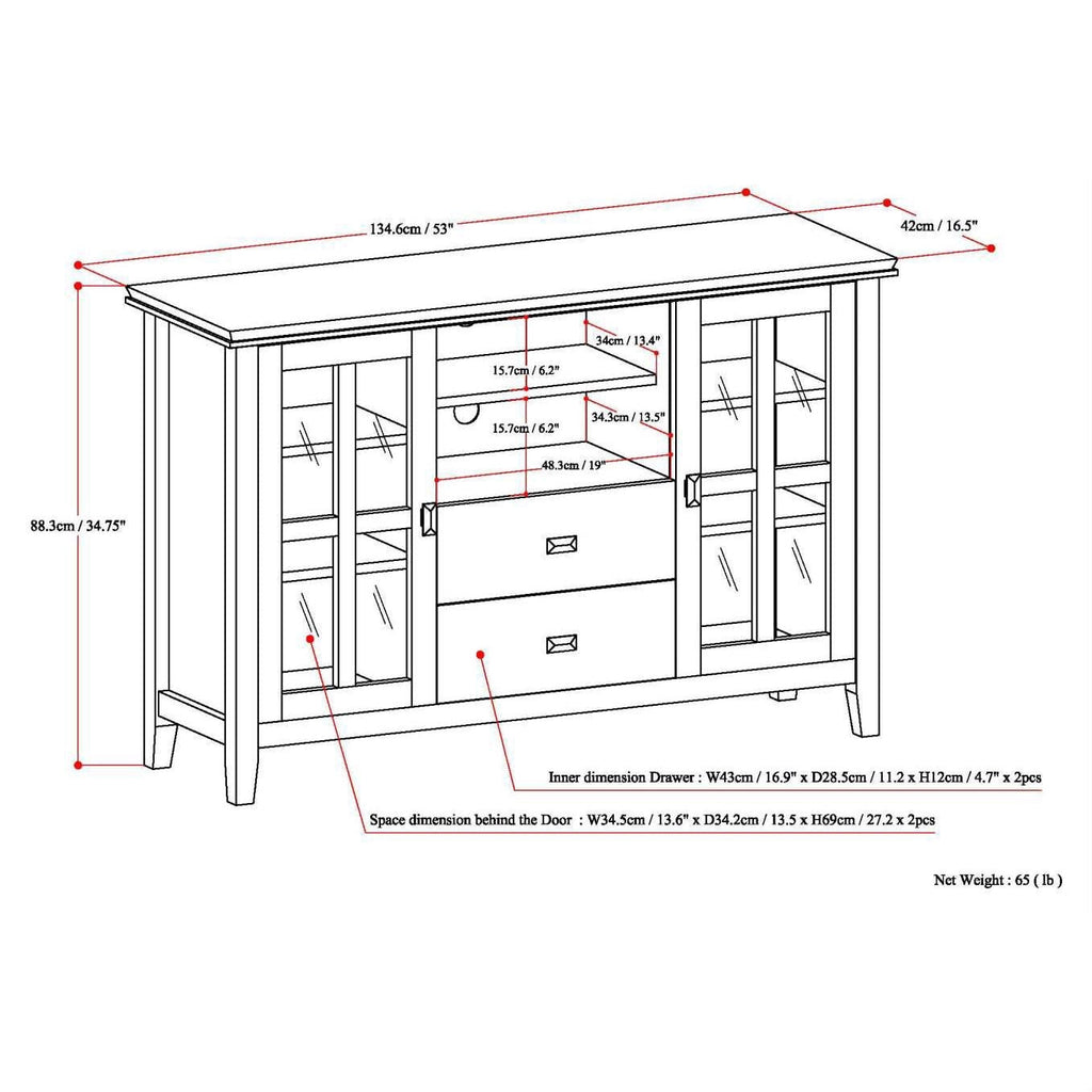 Black Solid Wood 35-inch High TV Stand for TV's up to 60-inch - Deals Kiosk