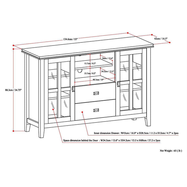 Black Solid Wood 35-inch High TV Stand for TV's up to 60-inch - Deals Kiosk