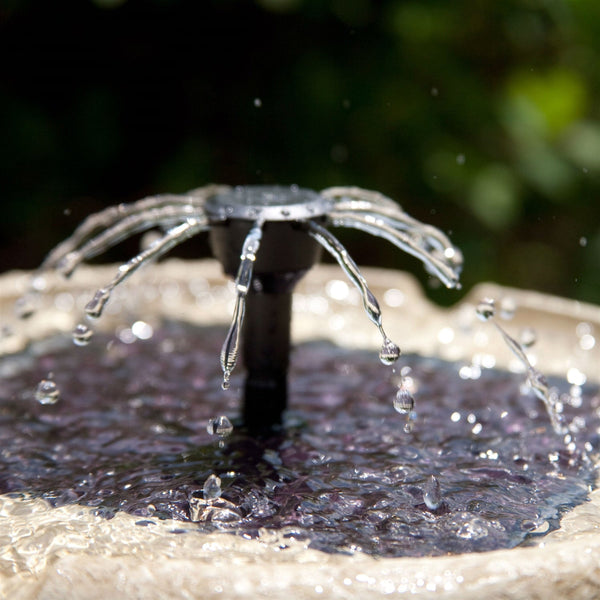 2-Tier Solar Fountain Bird Bath in Weather Resistant Fiberglass Resin - Deals Kiosk