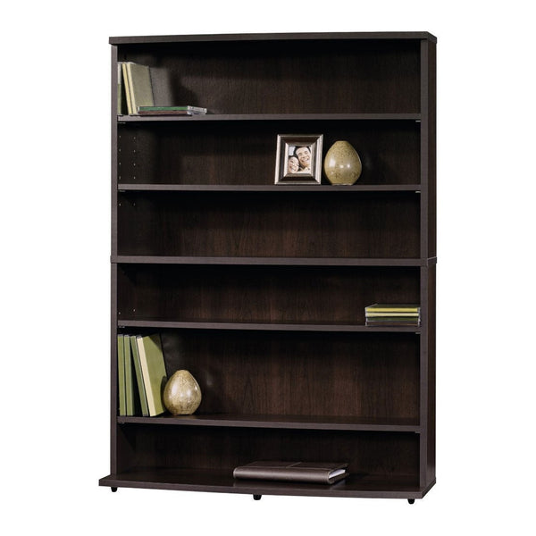 Contemporary 6-Shelf Bookcase Multimedia Storage Rack Tower in Brown Finish - Deals Kiosk