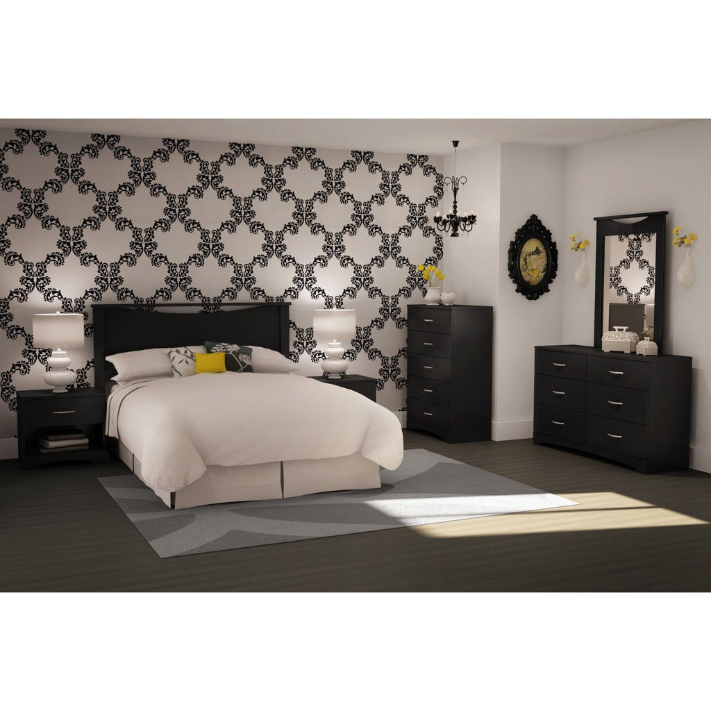 6-Drawer Dresser for Contemporary Bedroom in Black Finish - Deals Kiosk