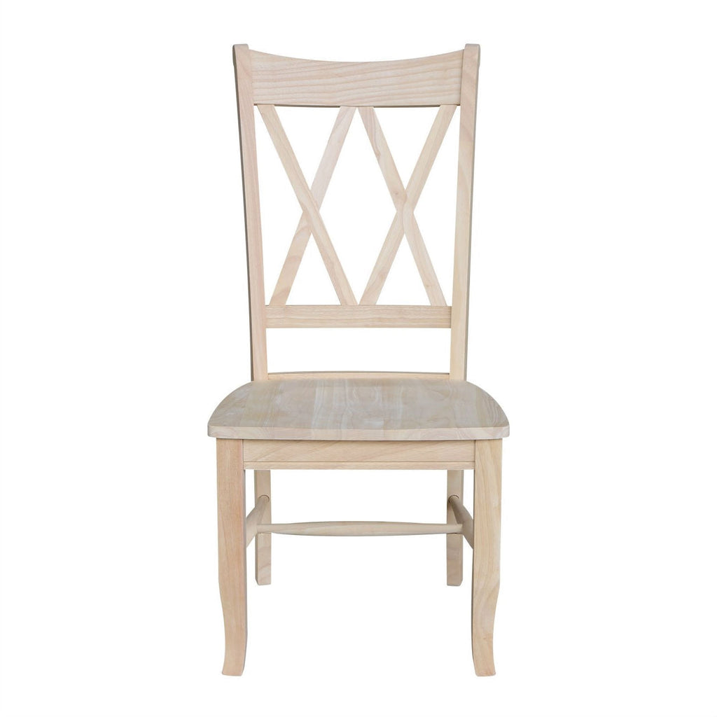 Set of 2 - Traditional Unfinished Wood Dining Chairs - Deals Kiosk