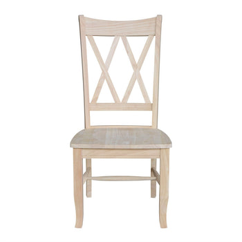 Set of 2 - Traditional Unfinished Wood Dining Chairs - Deals Kiosk