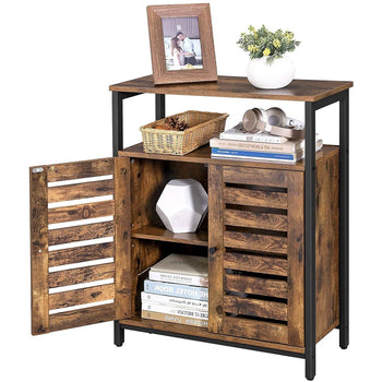 Farmhouse Multifunctional Side Cabinet Accent Table Cupboard with Shelf - Deals Kiosk