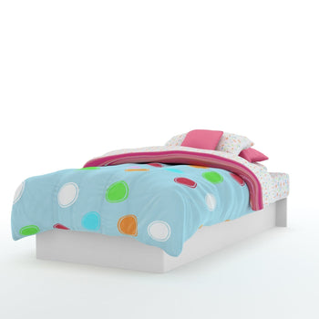 Twin size Modern Platform Bed Frame in White Finish - Deals Kiosk