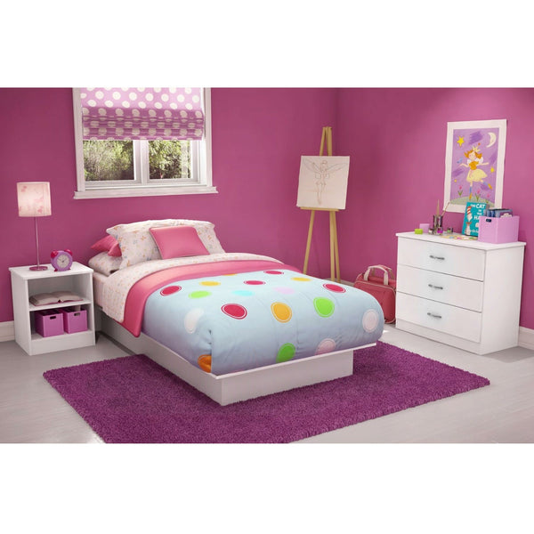 Twin size Modern Platform Bed Frame in White Finish - Deals Kiosk