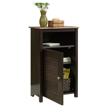 Bathroom Floor Cabinet with Shelf and Faux Granite Top - Deals Kiosk