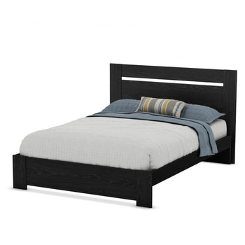 Full / Queen size Contemporary Headboard in Black Oak Finish - Deals Kiosk