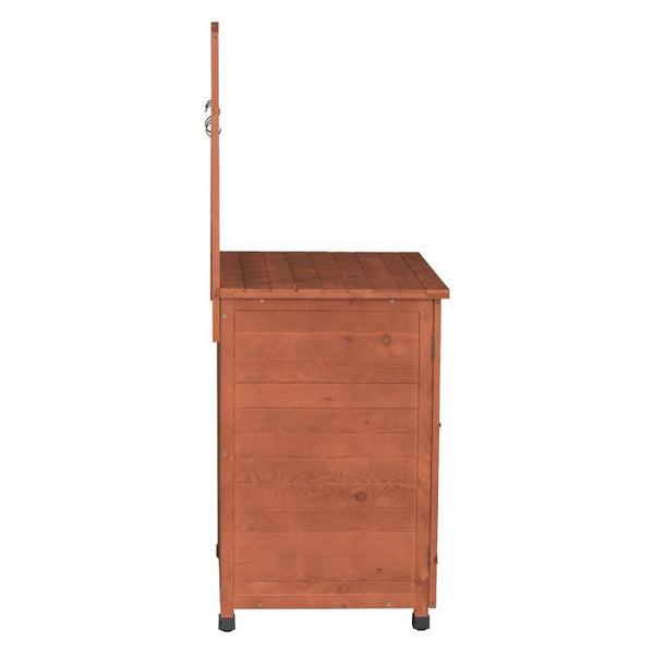 Outdoor Storage Solid Wood Cabinet Potting Bench with Hanging Lattice Trellis - Deals Kiosk
