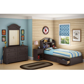 Twin size Arch Top Bookcase Headboard in Chocolate Finish - Deals Kiosk