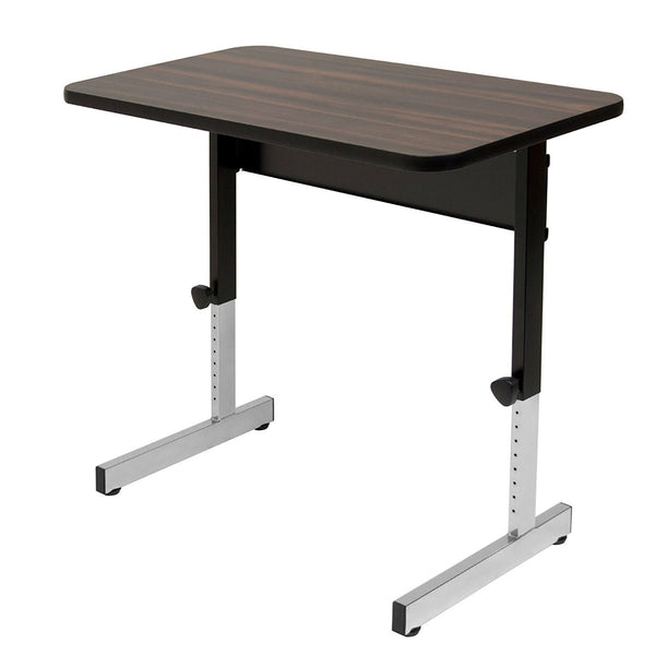 Stand Up Desk Adjustable Height Sitting Standing Writing Table in Walnut - Deals Kiosk