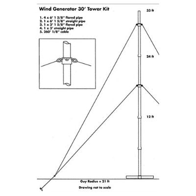 30' Tower Kit for Wind Generators