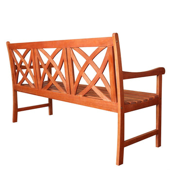 Sustainable Eucalyptus Wood 5-Ft Outdoor Garden Bench in Natural Finish - Deals Kiosk