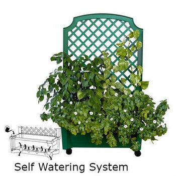 Indoor/Outdoor Green Polypropylene Wheeled Trellis Planter - Deals Kiosk