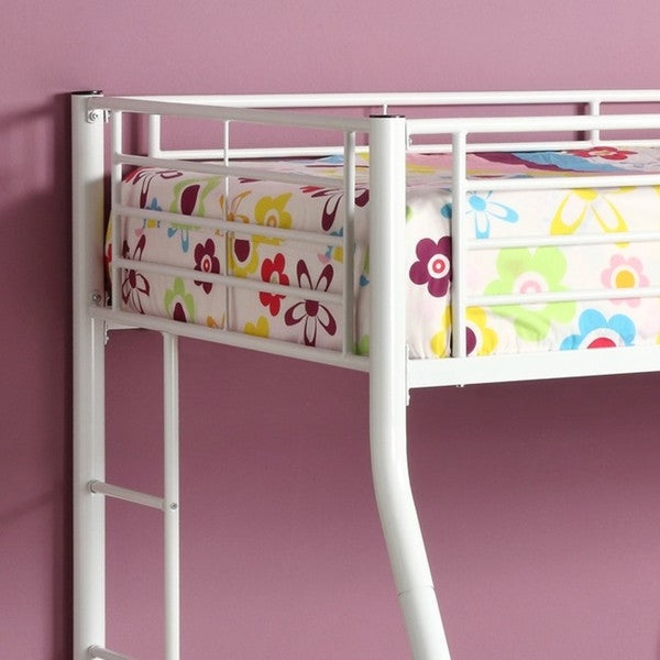 White Twin over Full Metal Bunk Bed - Deals Kiosk