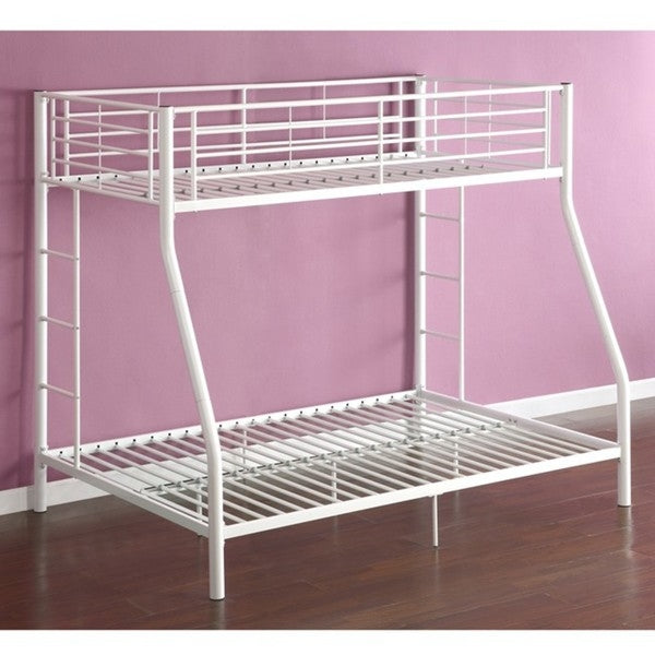 White Twin over Full Metal Bunk Bed - Deals Kiosk
