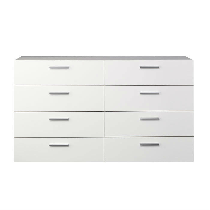 White Modern Bedroom 8-Drawer Double Dresser - Deals Kiosk