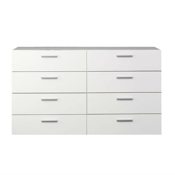 White Modern Bedroom 8-Drawer Double Dresser - Deals Kiosk