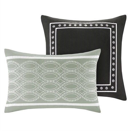 Twin / Twin XL 4-Piece Black White Damask Print Comforter Set - Deals Kiosk