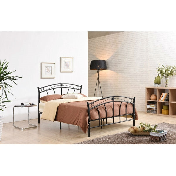 Twin size Stylish Black Metal Platform Bed Frame with Headboard and Footboard - Deals Kiosk