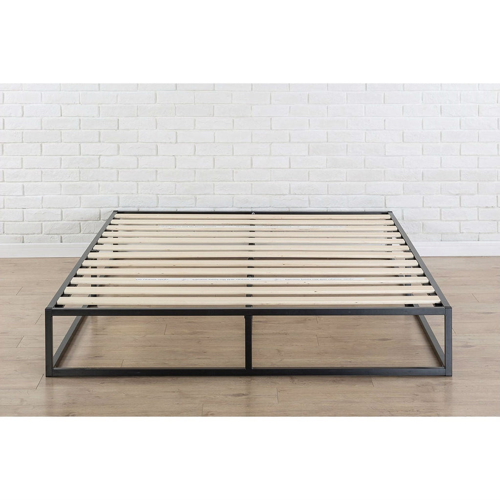 Twin size 10-inch Low Profile Modern Metal Platform Bed Frame with Wooden Slats - Deals Kiosk