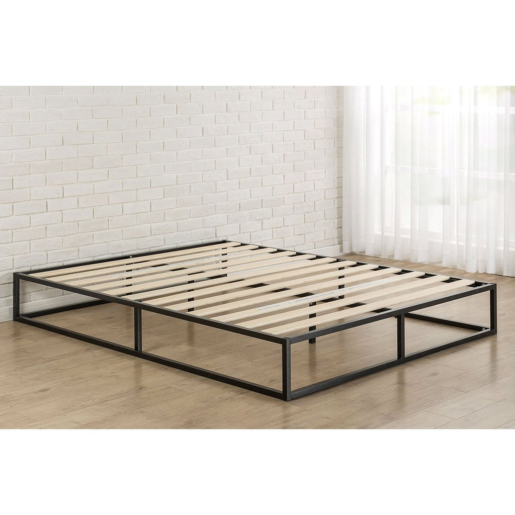 Twin size 10-inch Low Profile Modern Metal Platform Bed Frame with Wooden Slats - Deals Kiosk