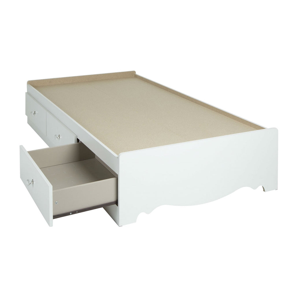 Twin size White Wood Platform Day Bed with Storage Drawers - Deals Kiosk