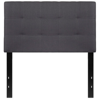 Twin size Modern Dark Grey Fabric Upholstered Panel Headboard - Deals Kiosk